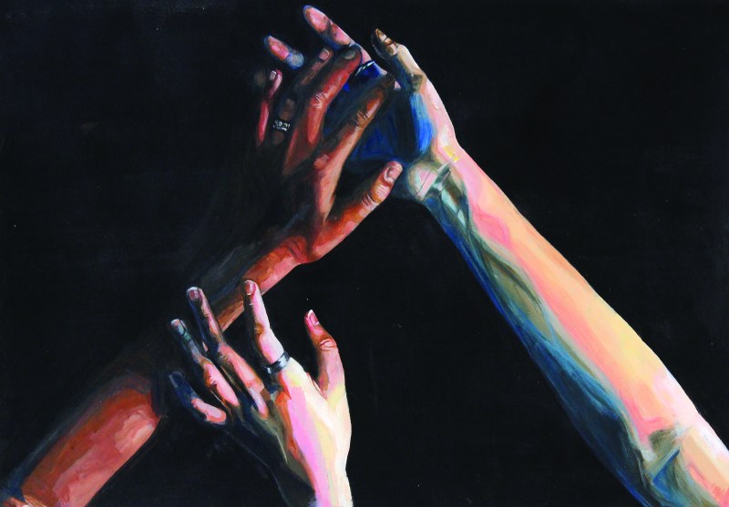 Acrylic Painting of Hands