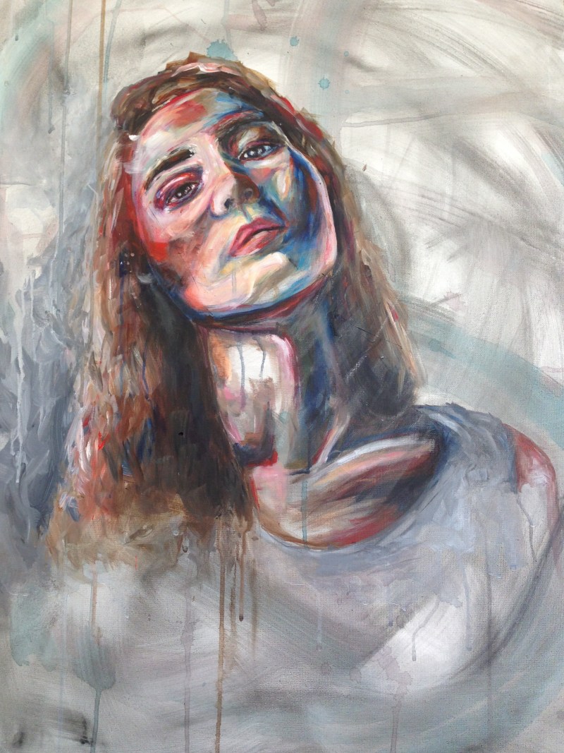 Mixed media Painting of Girl