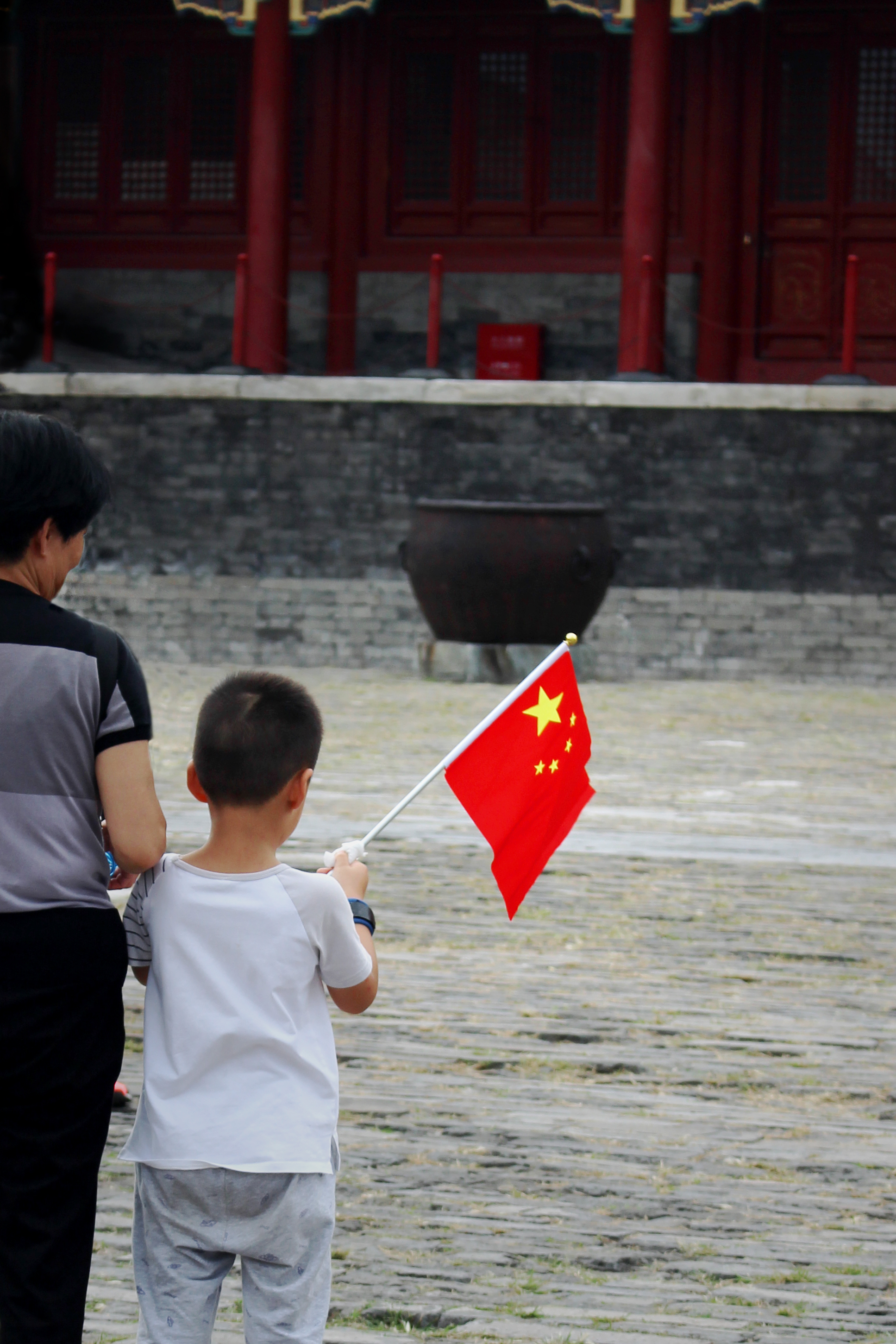 Photo of boy with Flag
